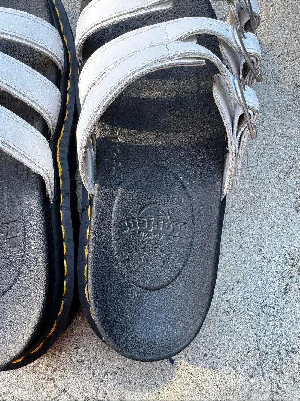 Dr. Martens Blaire White Leather Platform Slide Sandals size 8